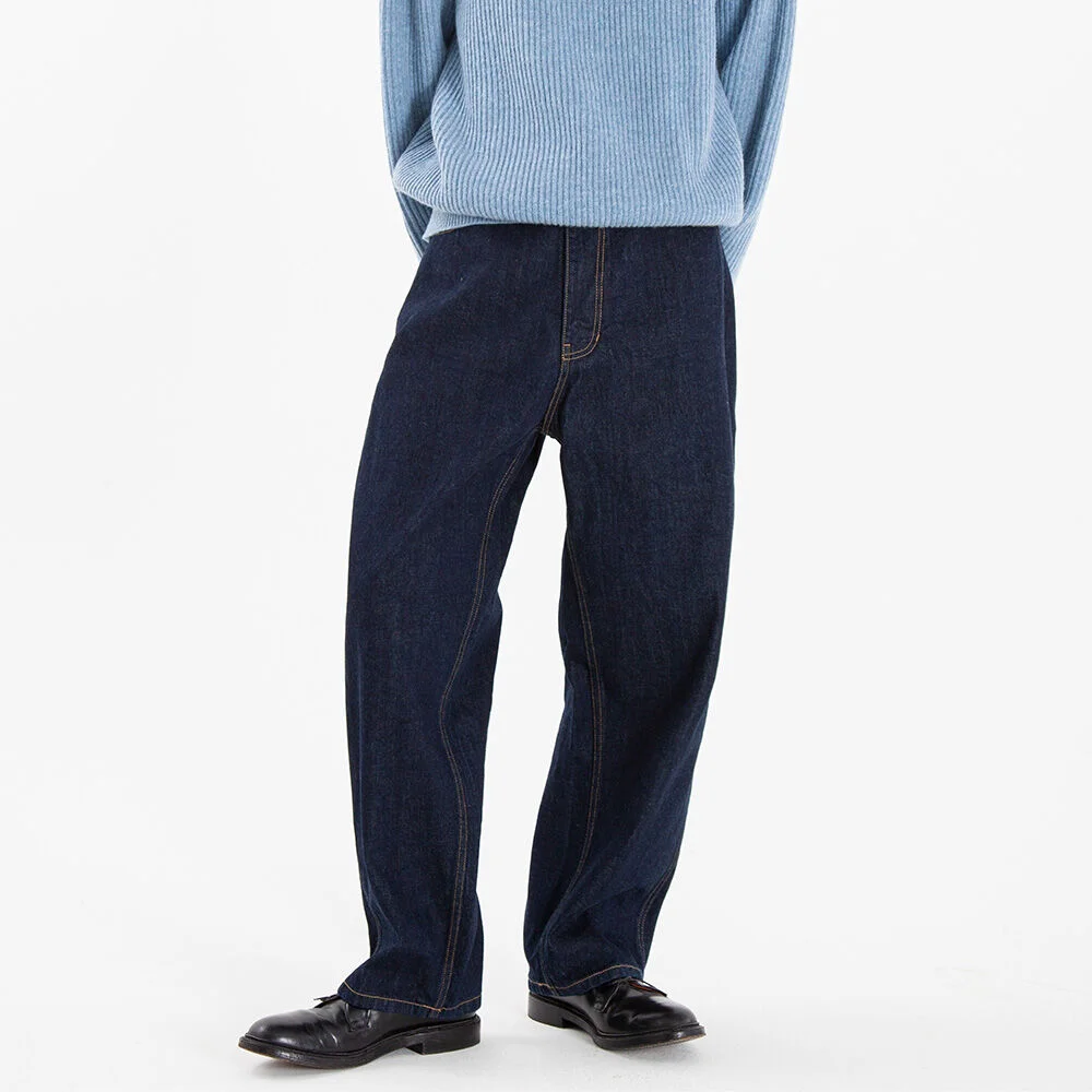 WIDE DENIM PANTS ONE-WASHED