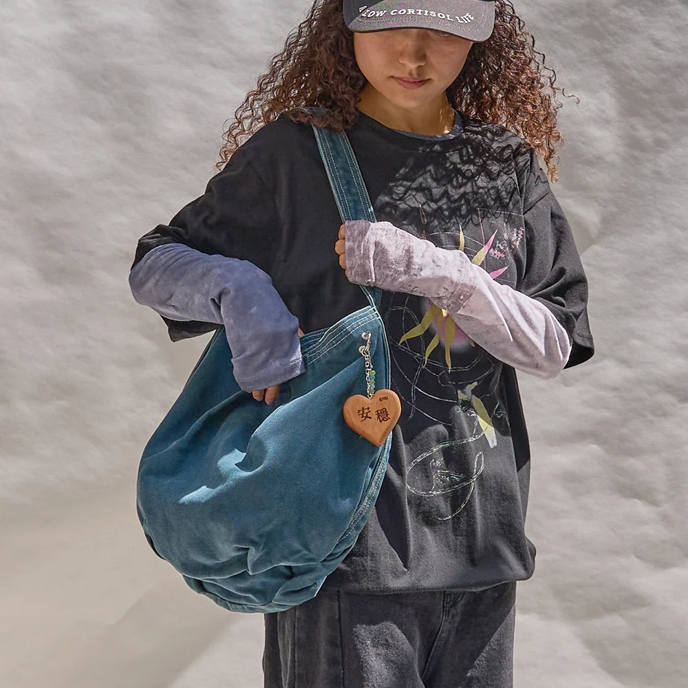 Two Dot Canvas Bag (Washed Blue)
