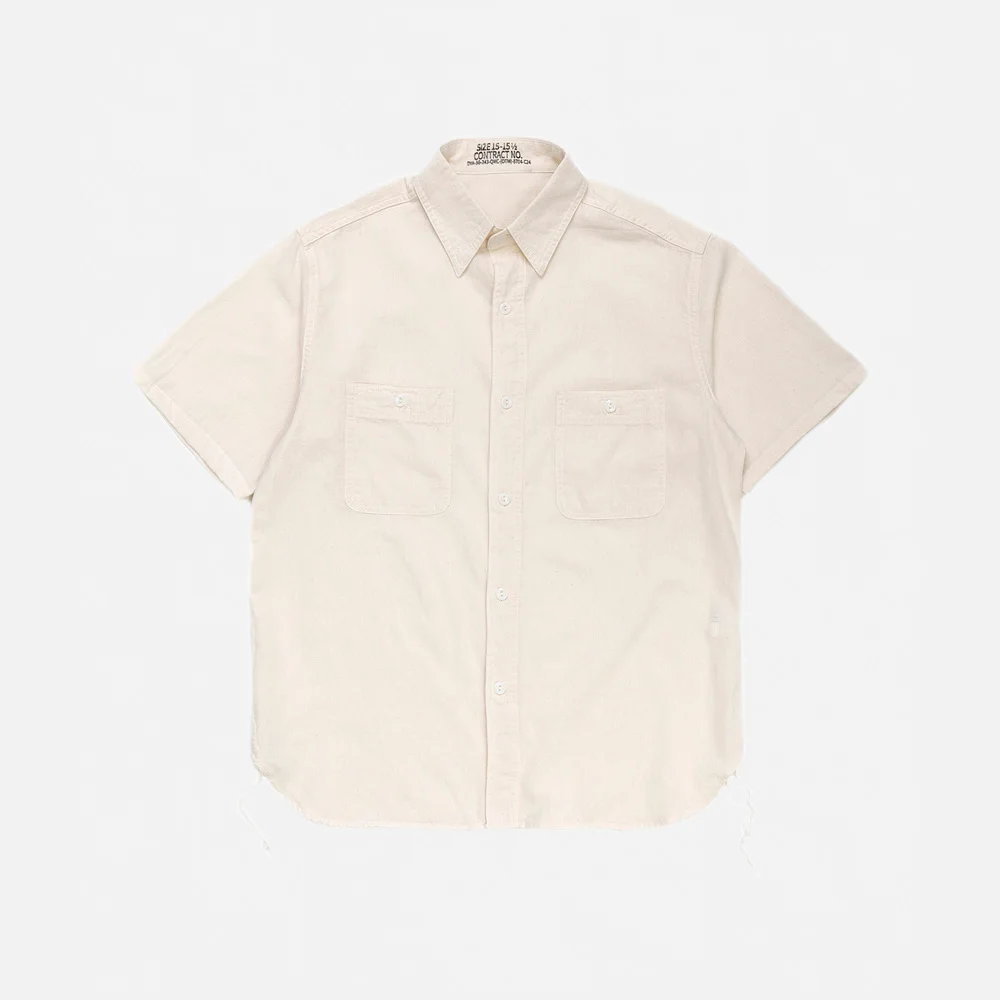 YMCL KY US Type Chambray Shirt (50s Model), Short Sleeve - Natural