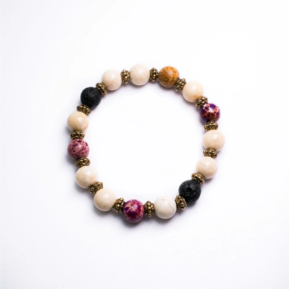HR 279B_Gemstone Beads Bracelet(Purple)