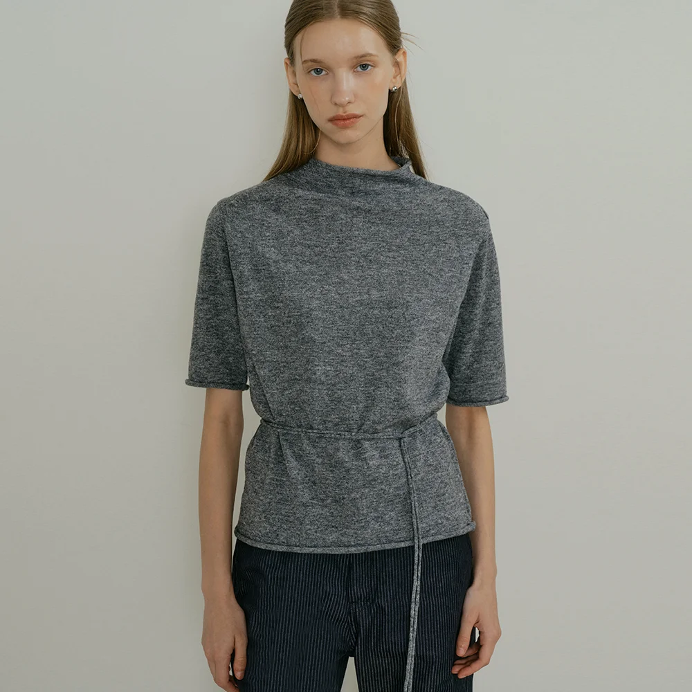comos 1518 high-neck 5-part strap knitwear (charcoal)
