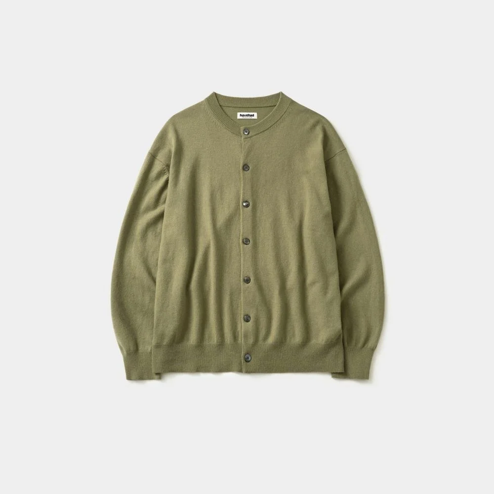 Daily Wool Round Cardigan (Olive)