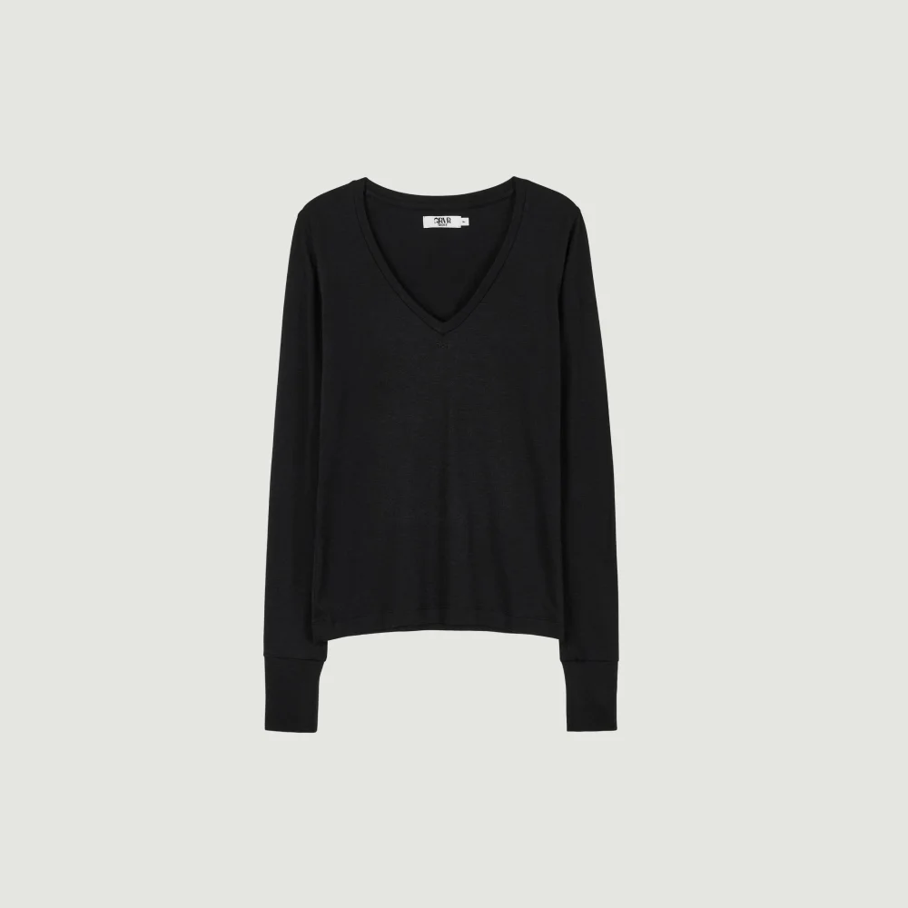 ROSY V-NECK SLEEVE (BLACK)
