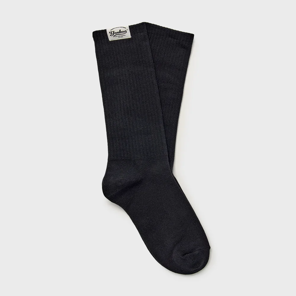 運動風 寬鬆版型 高筒襪 NY (Black)
