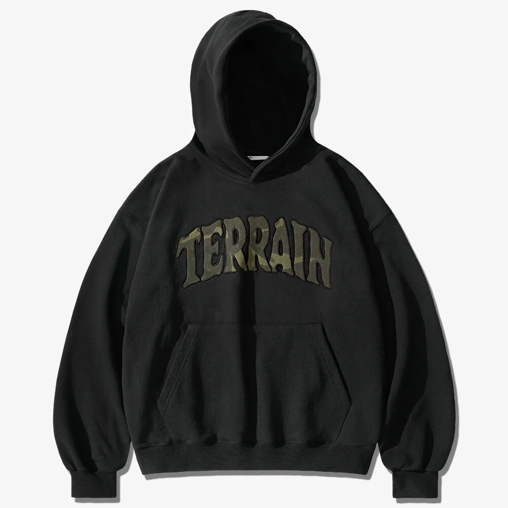 迷彩 Terrain 厚棉 連帽衫 黑色 MMHD6969