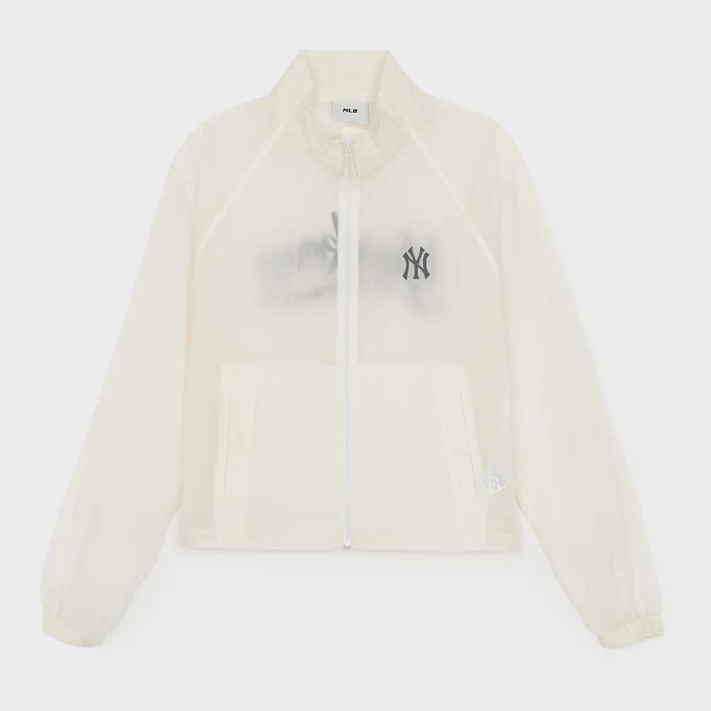 女裝 運動風 Cursive 標誌 Stand Neck 防風外套 NY (Ivory)