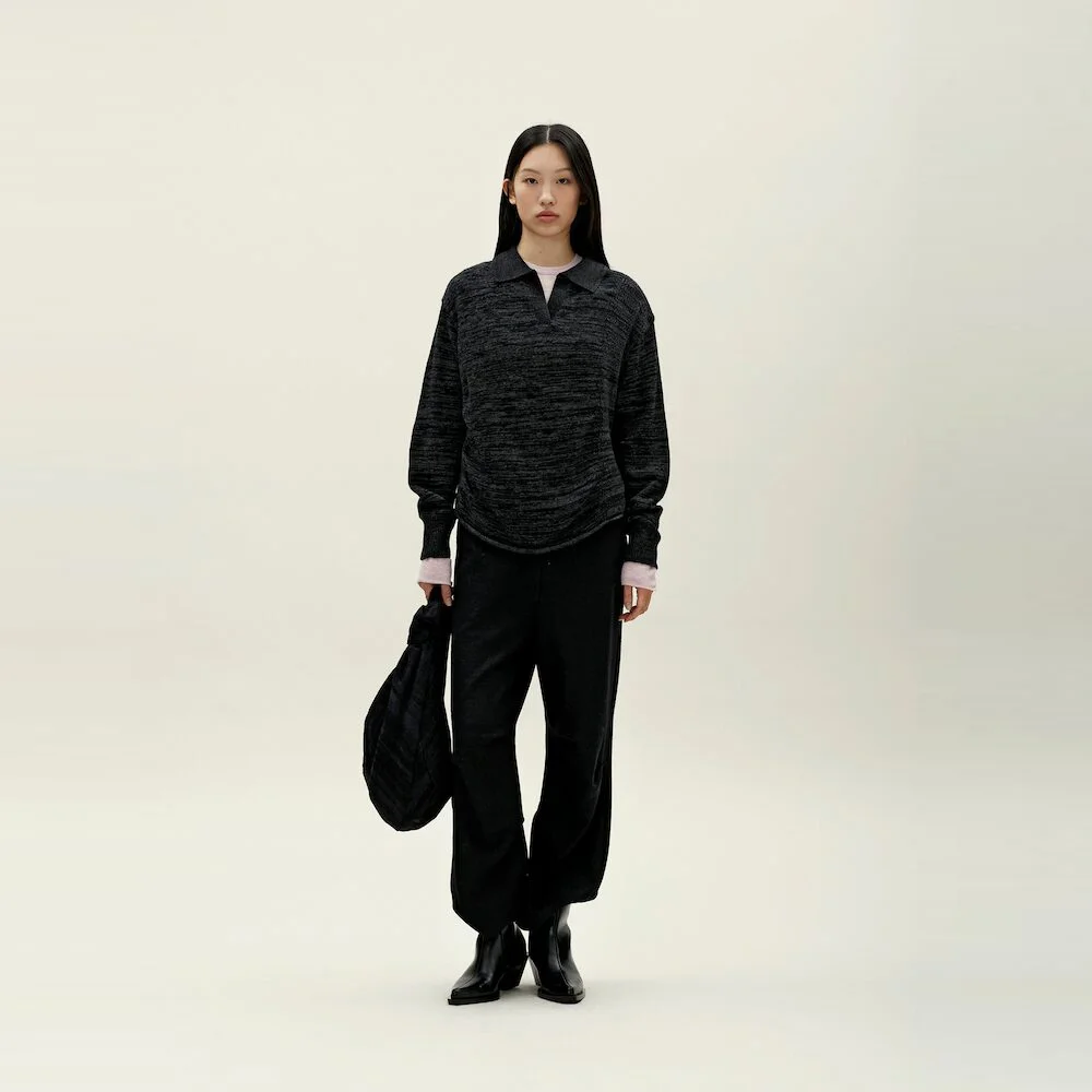 Multiple Knit Polo Dark Grey (AG5X51A024)