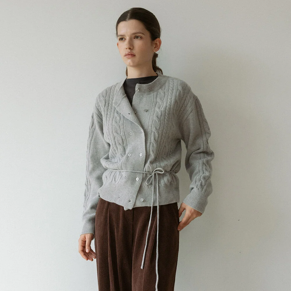 Double Cable Wool Cardigan SK5WD417_2color
