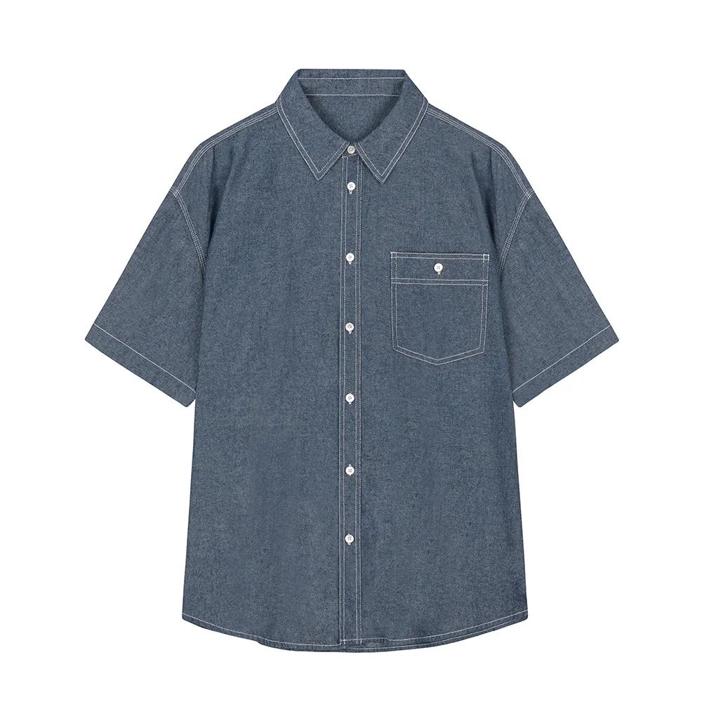 Chambray Over Short Shirt DCSH012Blue