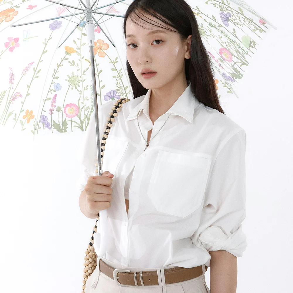 雙 衣領 襯衫_白色