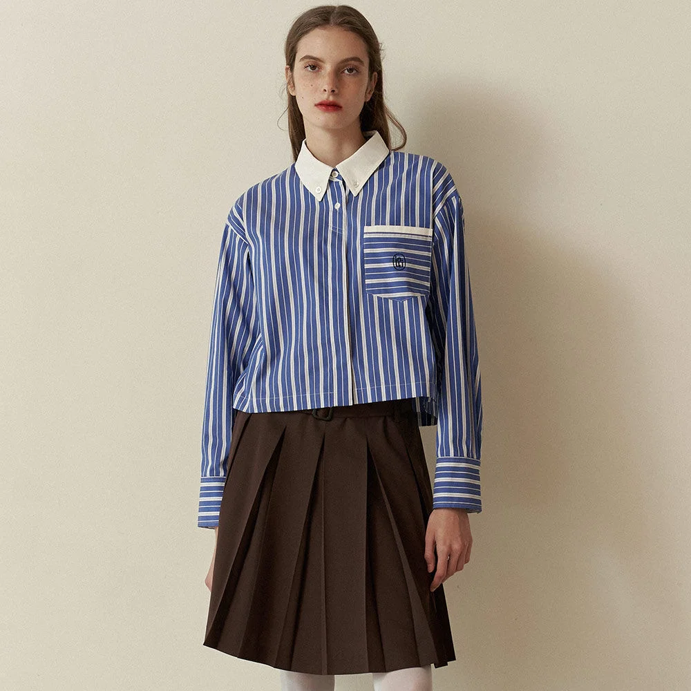 Bay crop shirt Blue