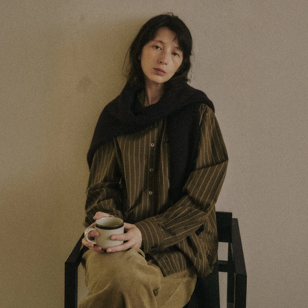 MAVEN STRIPE SHIRT_BROWN