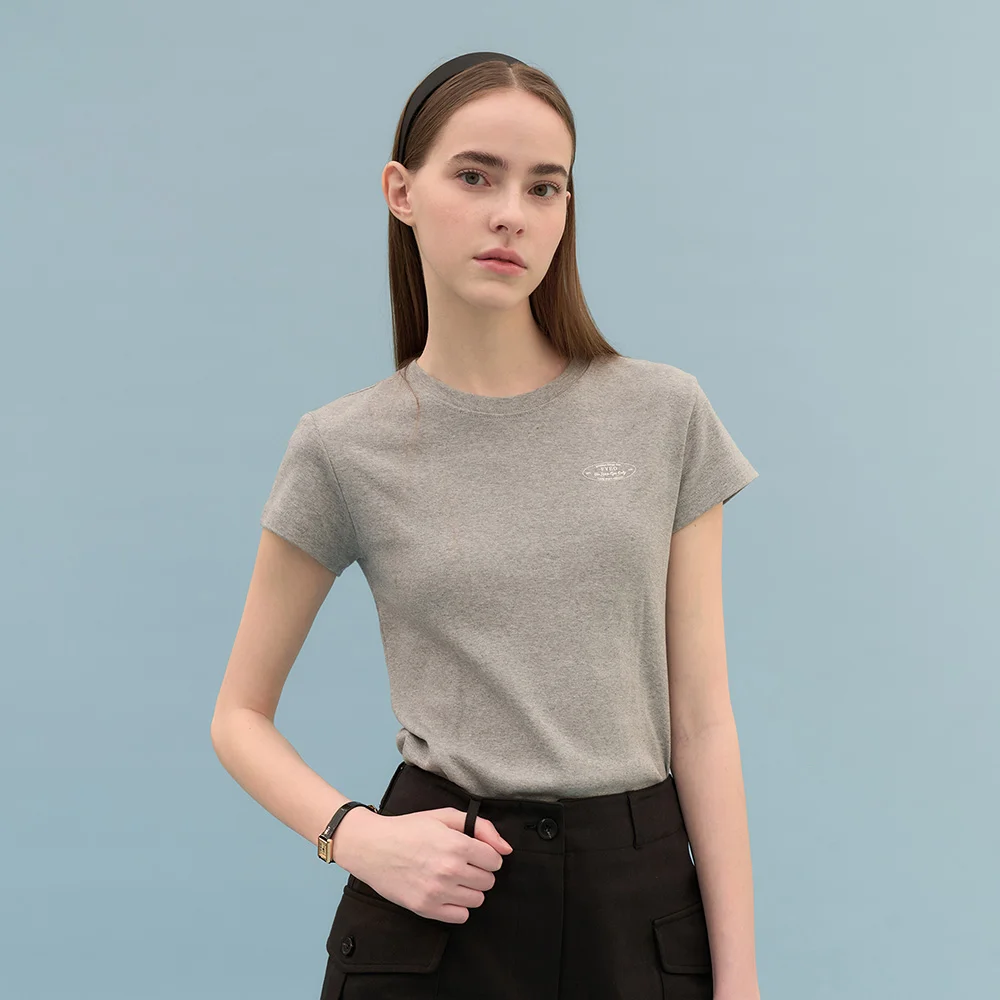 Classic Logo Cotton T-shirt (Melange Gray)