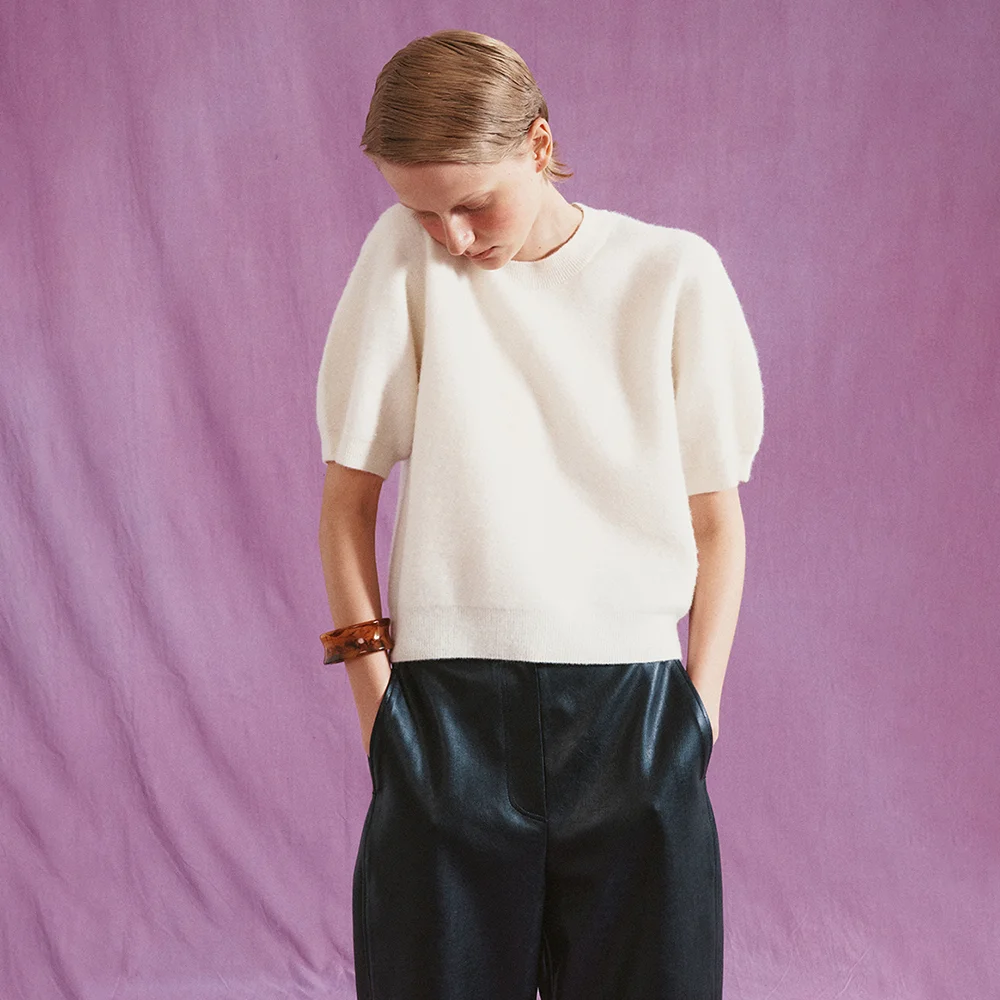 Mell Puff Sleeve Pullover_Ecru