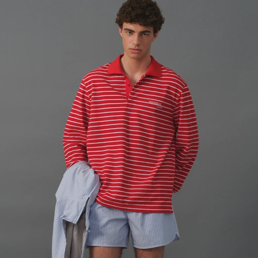 M.C UNISEX, Stripe PK Shirt / Red Pink