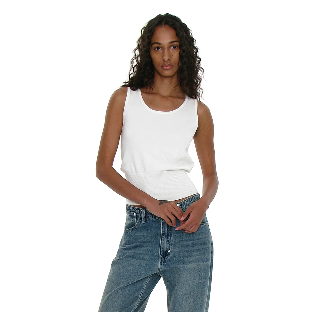 PWC 2WAY BUTTON UP WIDE RIB SLEEVELESS_IVORY