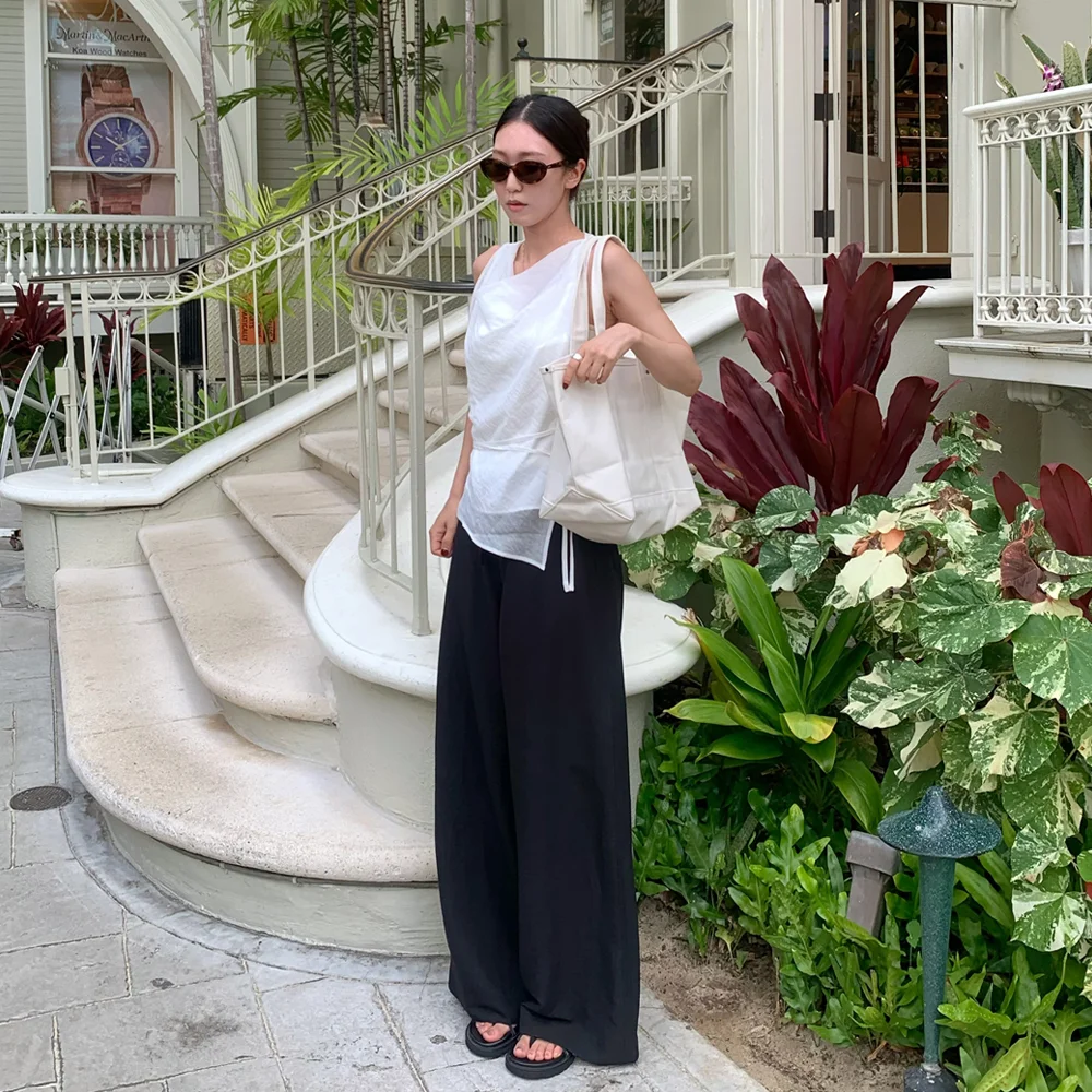 COAST WIDE STRING PANTS_BLACK