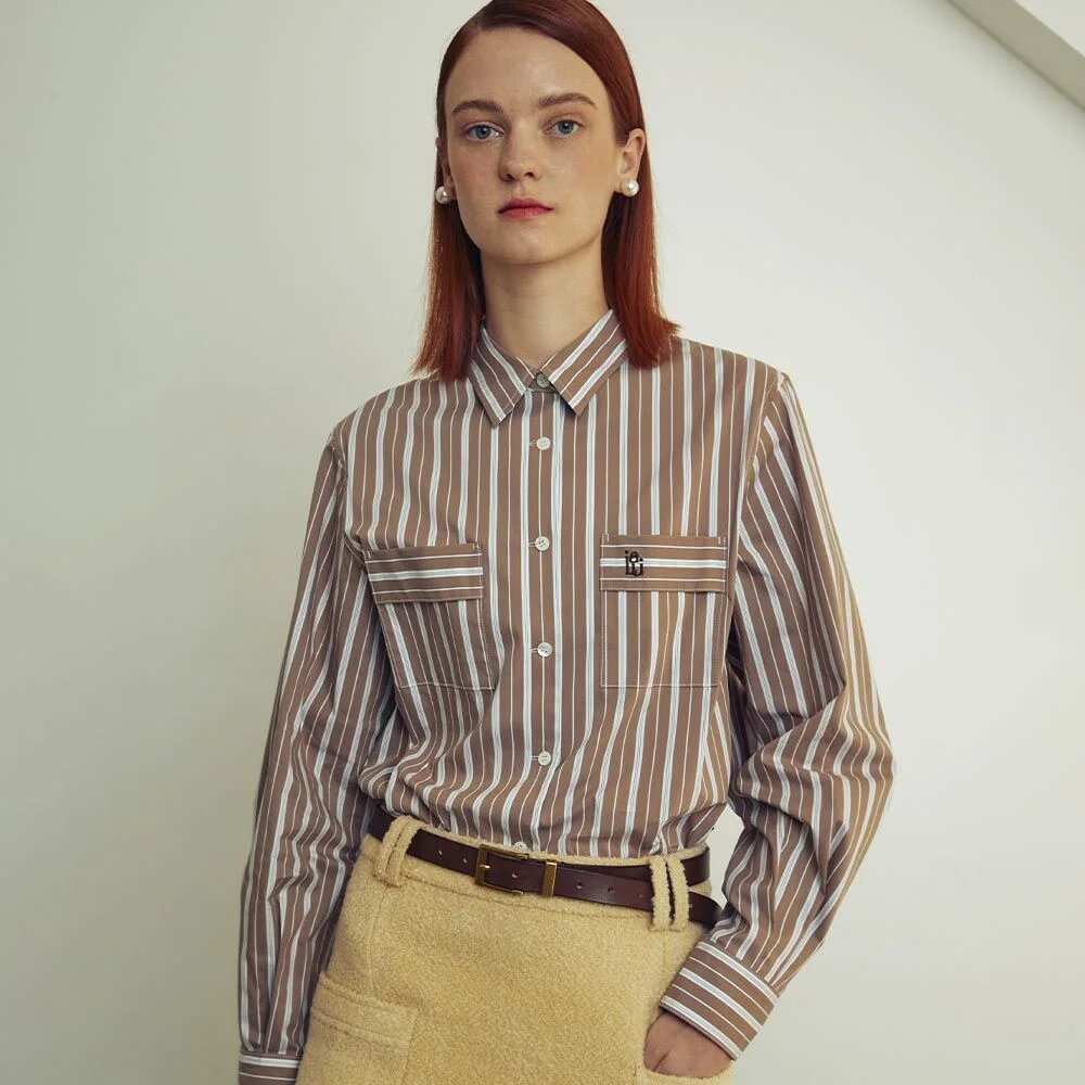 Month shirt Beige stripe