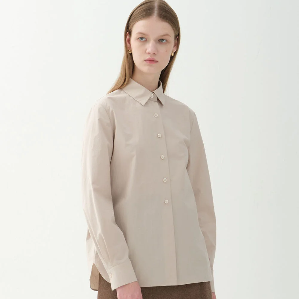 timeless standard shirt_sand beige