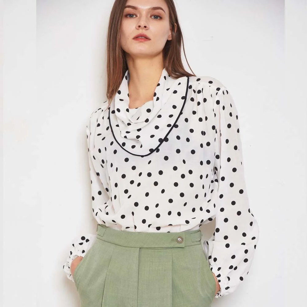 cowl scarf blouse (WH)