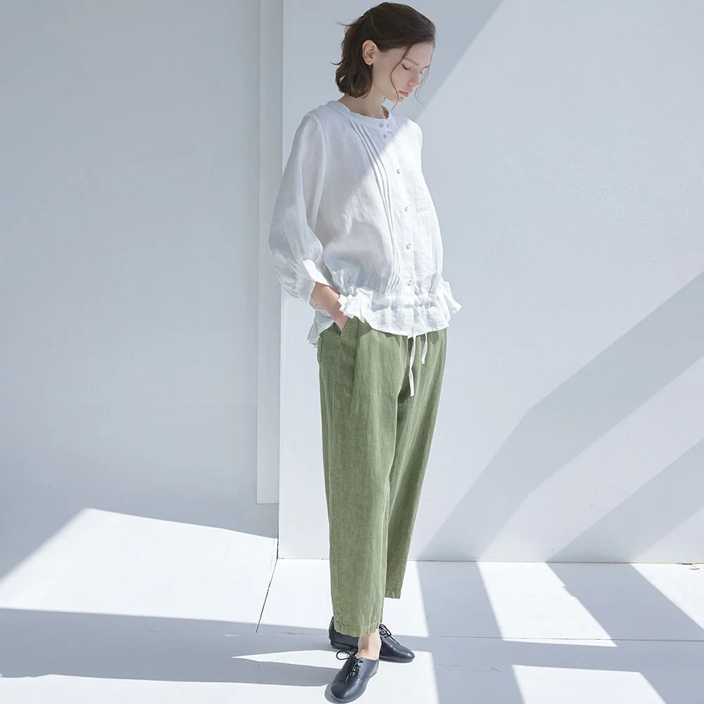 natural dyed linen pants