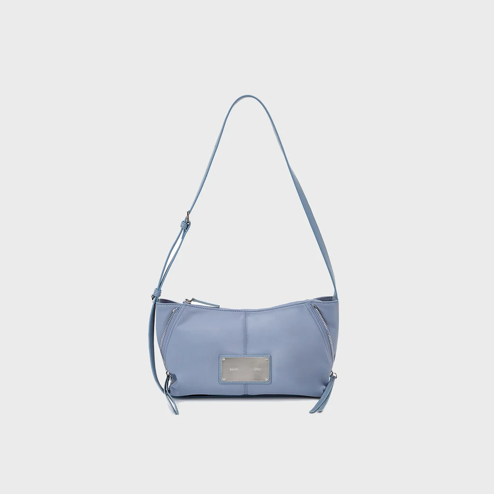 SIDE ZIPPER FABRIC TWO WAY BAG IN BLUE