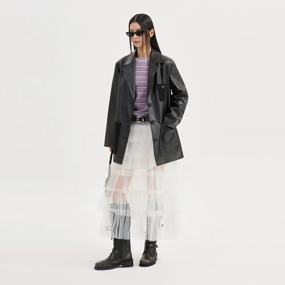 Fake Leather Single Jacket (black) LFJAW25220BKX