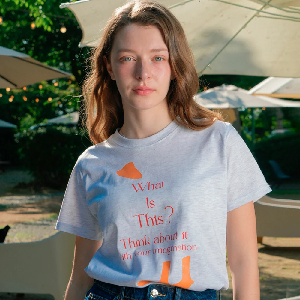 Duck Art Work Printing T-shirt (White Melange)