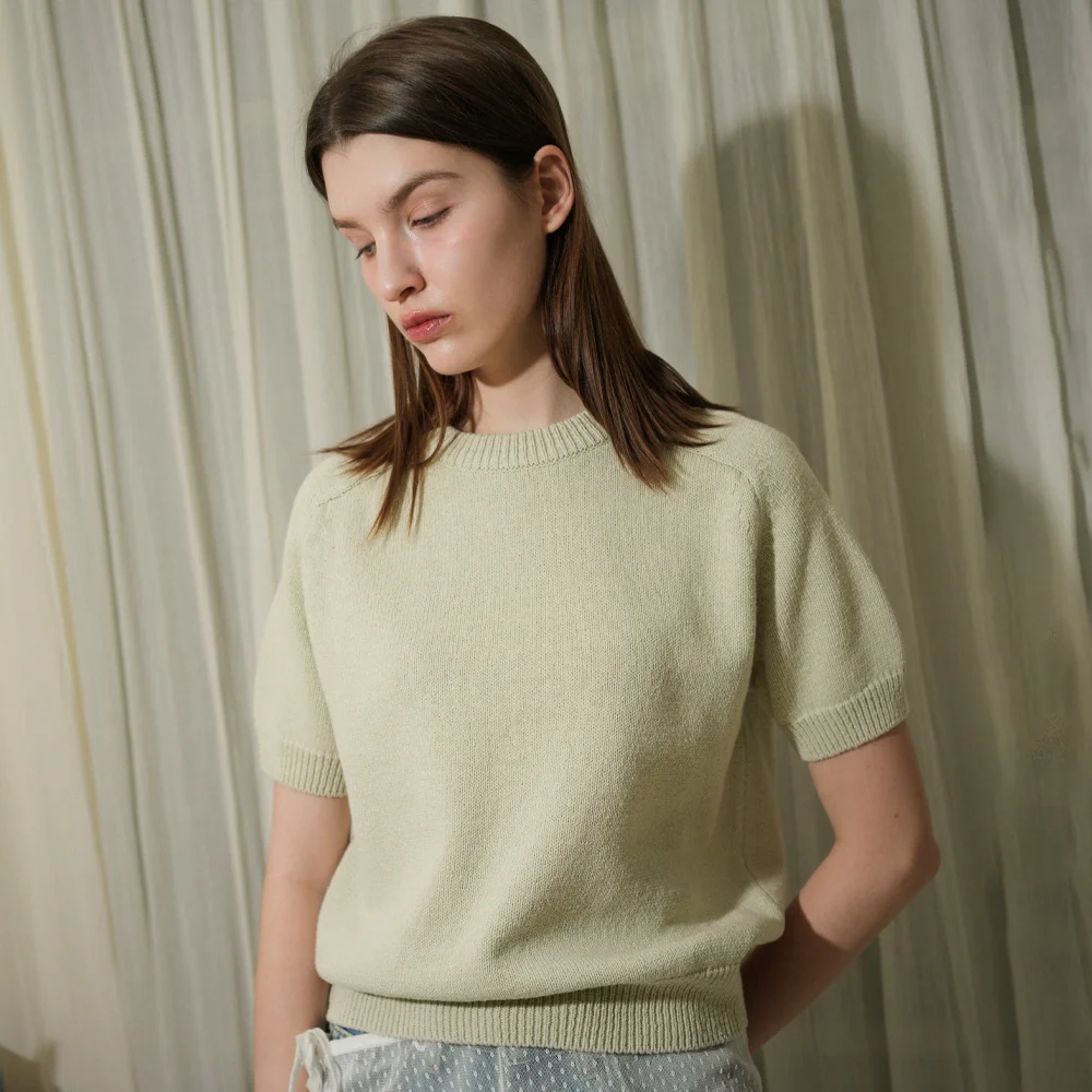 Cotton Round Half Knit (light mint)