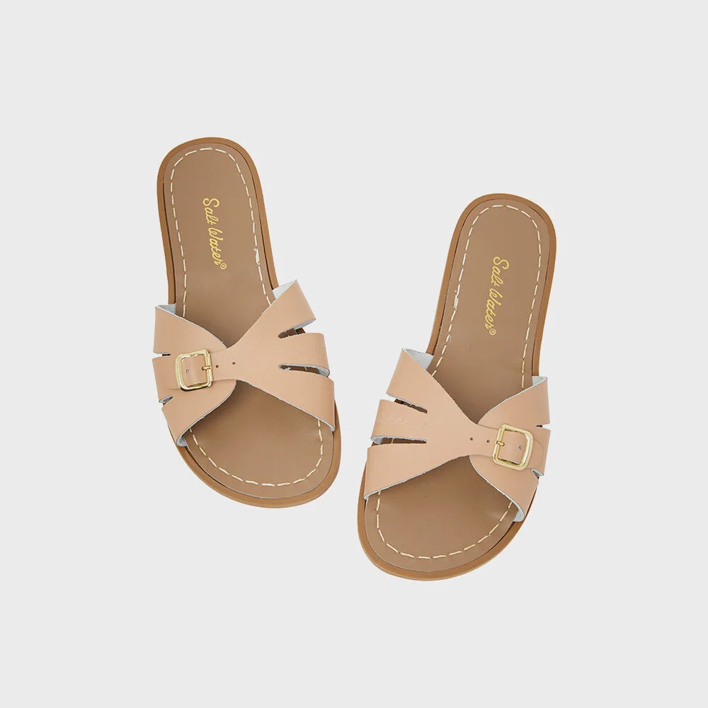 SALT-WATER SANDAL ADULT CLASSIC SLIDE LATTE