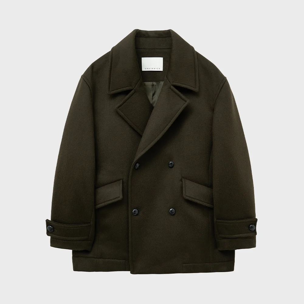 DOUBLE BREASTED PEA COAT (KHAKI)