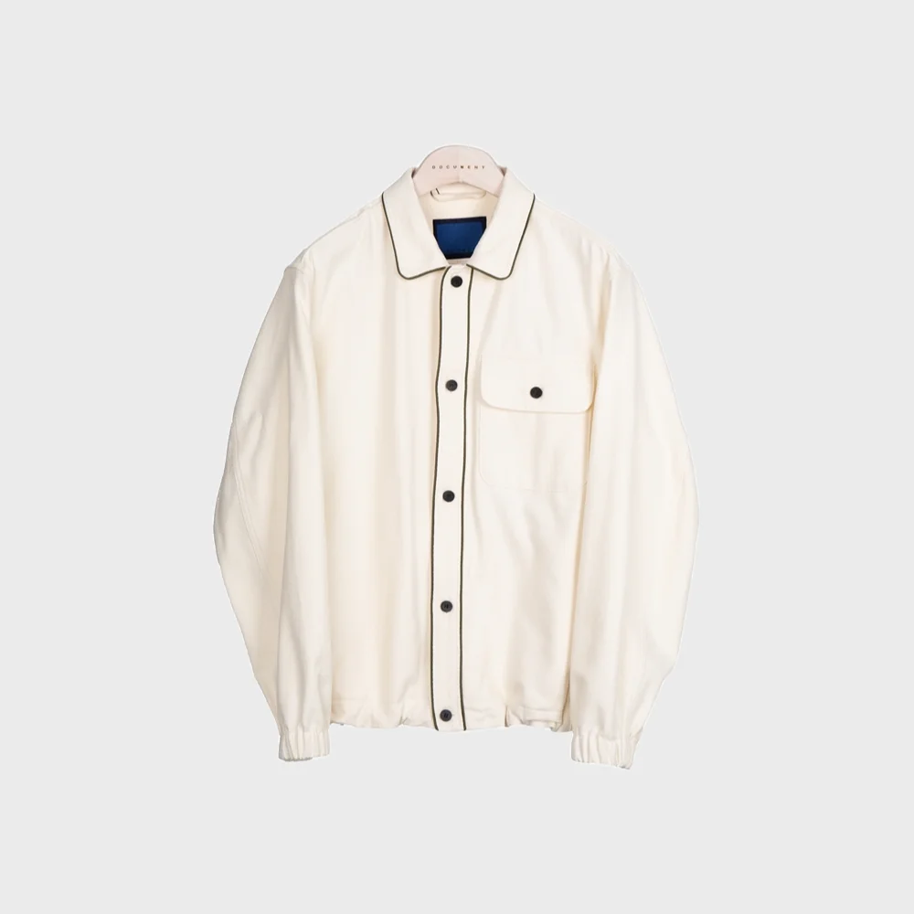JACQUARD DRAWSTRING JACKET_IVORY