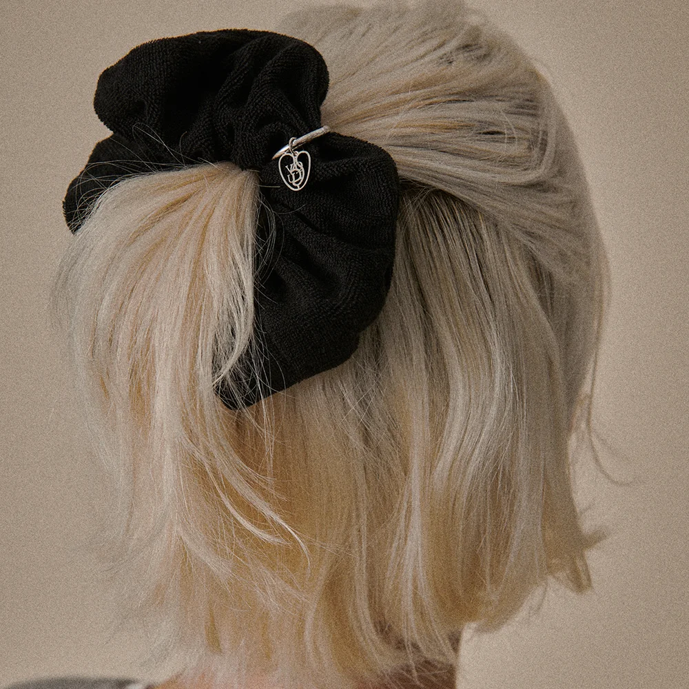 Terry Logo Pendant Scrunchie