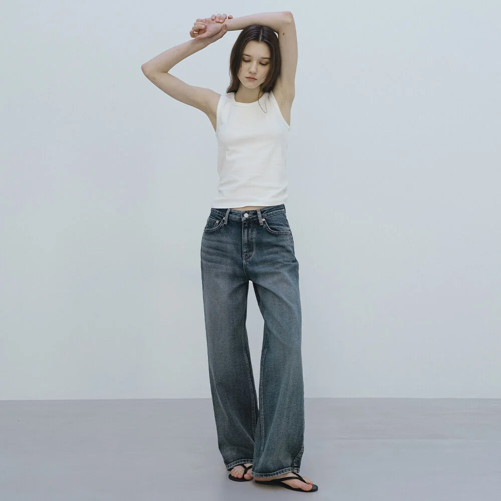 All brush wide denim pants TIFA01DP03_Blue