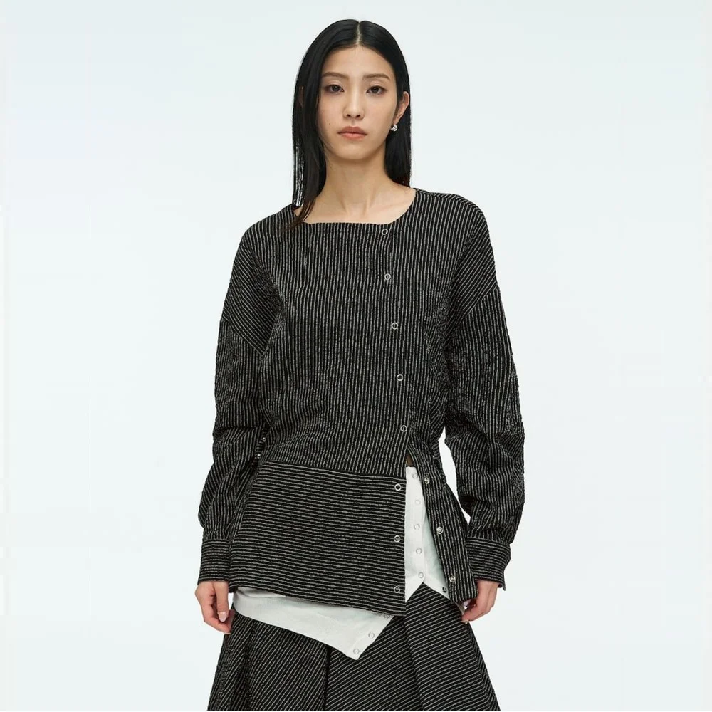 Belted Tunic Blouse Black (AG6364A055)