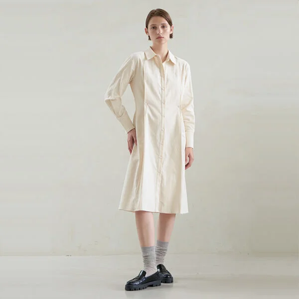 CORDUROY WAIST MIDI DRESS (OP-6120)