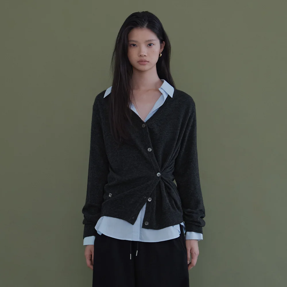 Plain Cardigan (Charcoal)