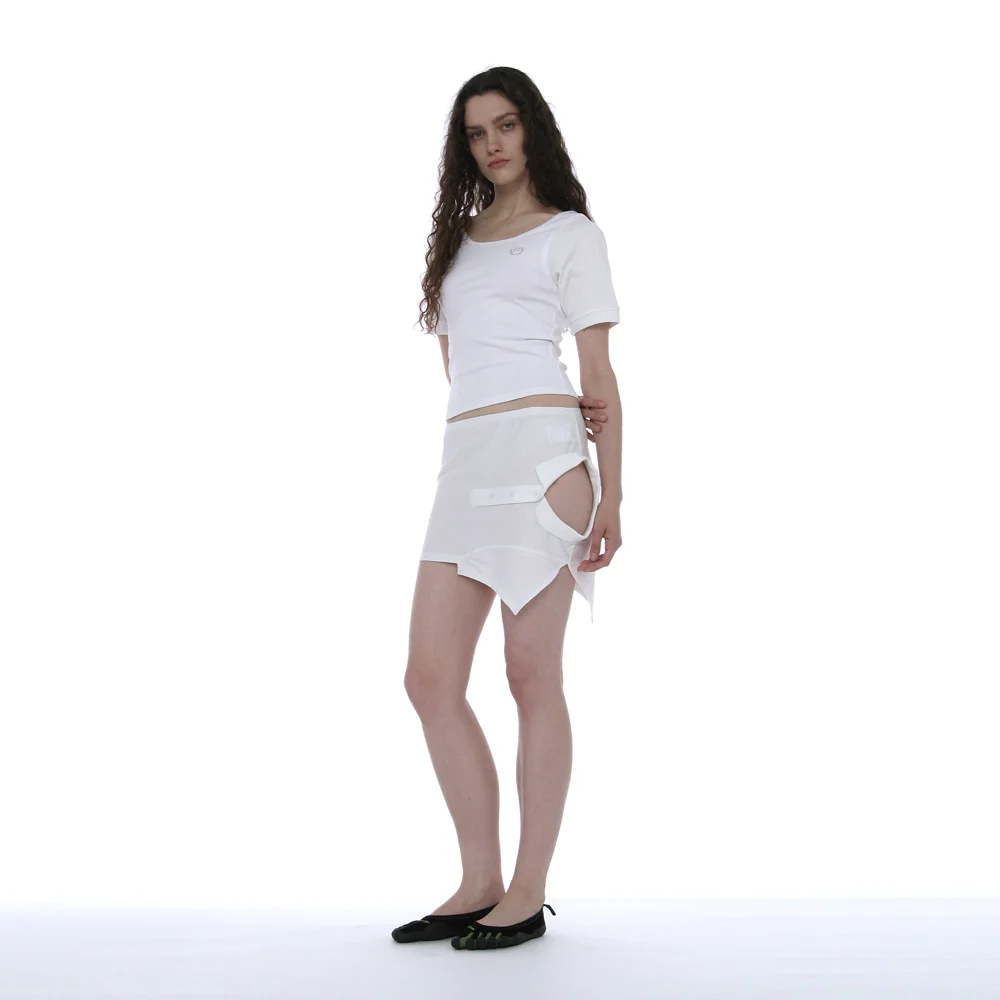 REWORKED POLO MINI SKIRT_WHITE