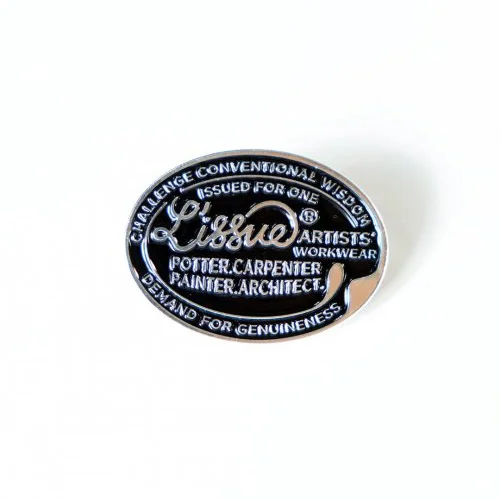 Workwear Metal Brooch (Dark Navy/Silver)