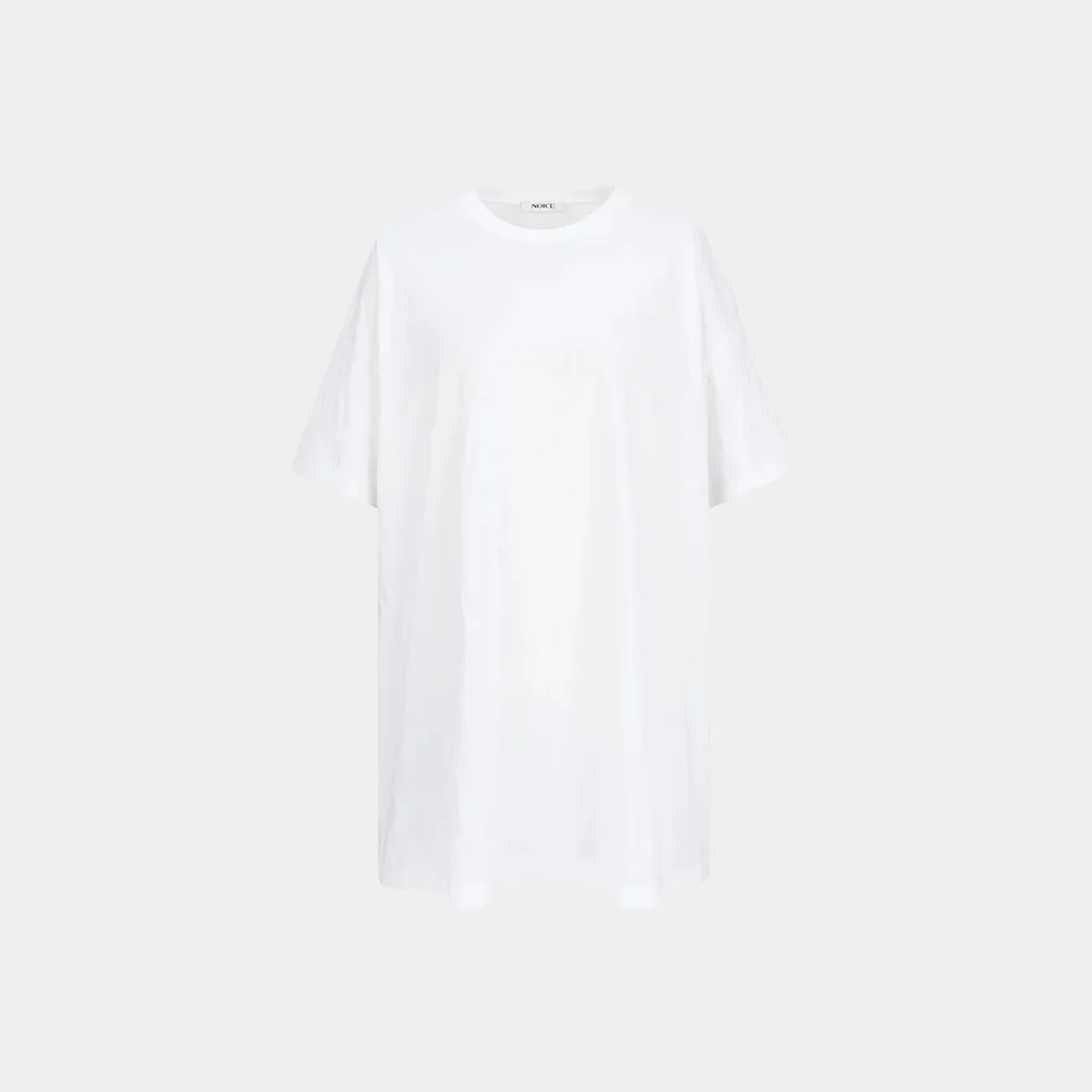 (W) CREASED COTTON T-SHIRT - WHITE