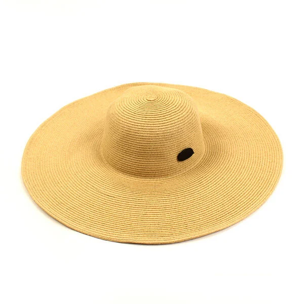 Long Beige Wire Cloche Hat BK 夏日軟呢帽