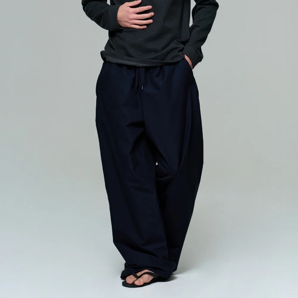 MEN WIDE TRACK PANTS - DARK NAVY