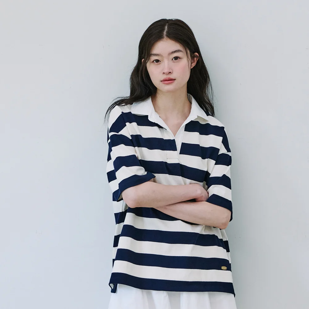 STRIPE COLLAR T-SHIRT_IVORY