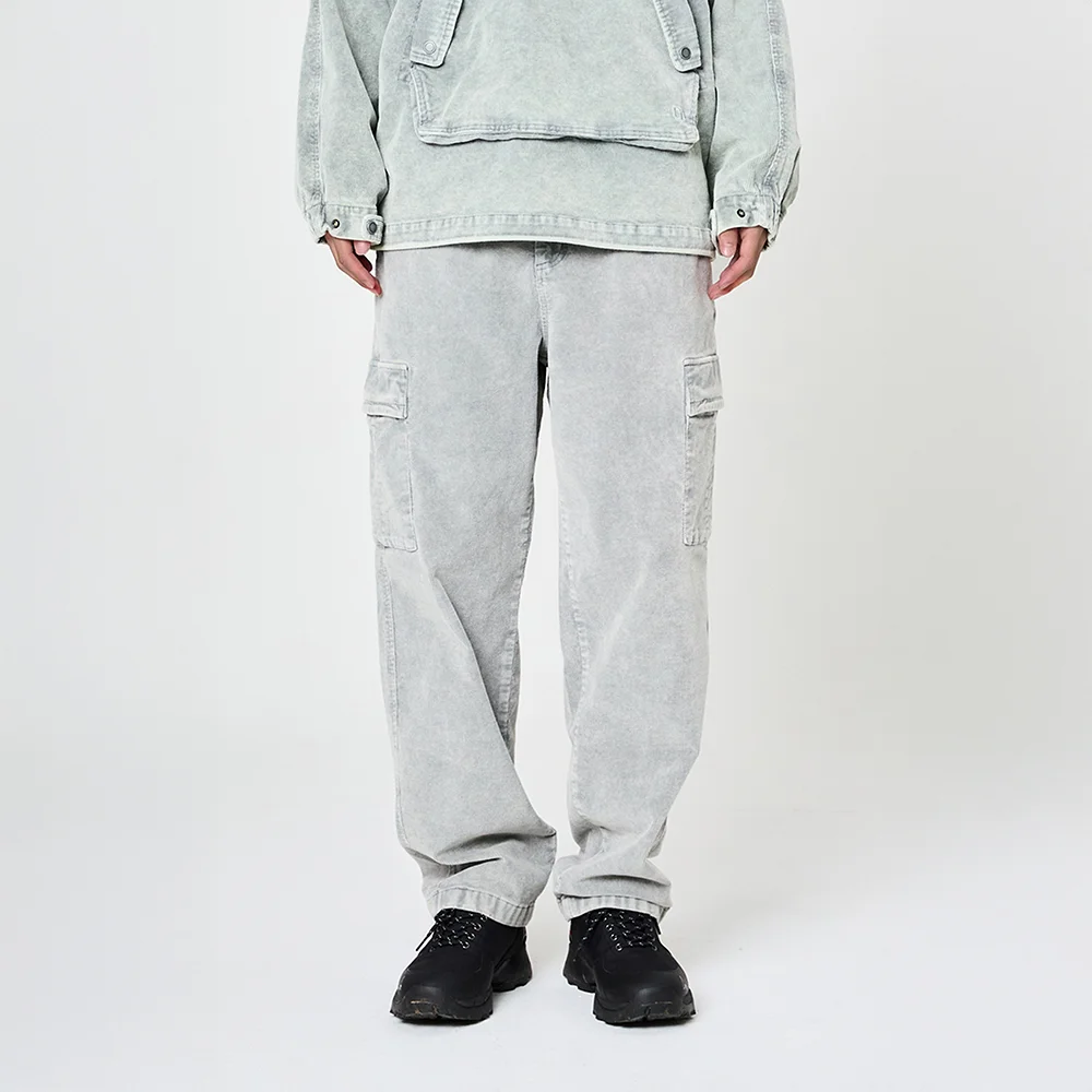 成衣染色 燈芯絨 工裝褲 Light Gray