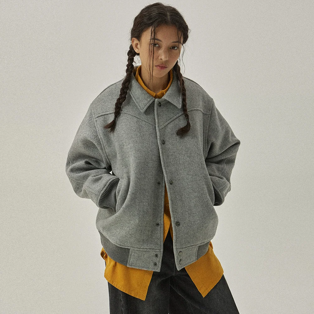 棒球外套 5703 西部 羊毛 羽絨外套 灰色 Stadium Jacket