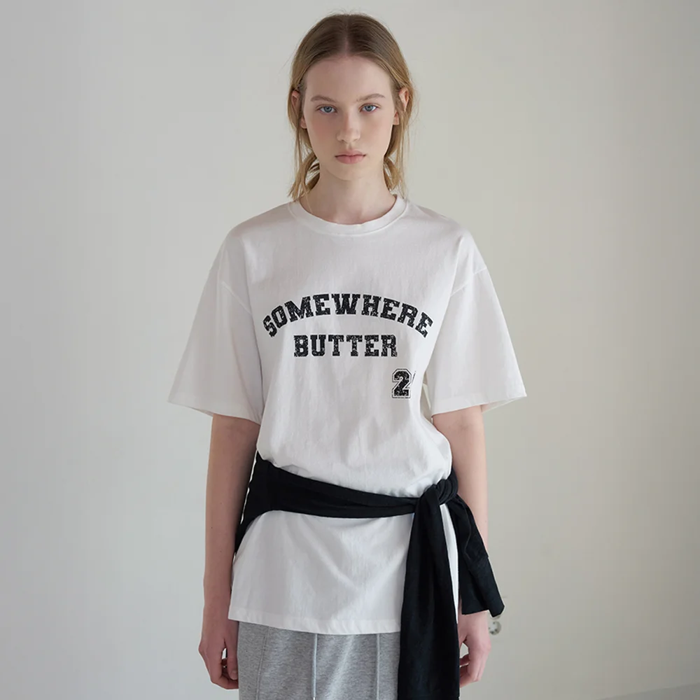 21 Square Logo Over-Fit Top - Ivory