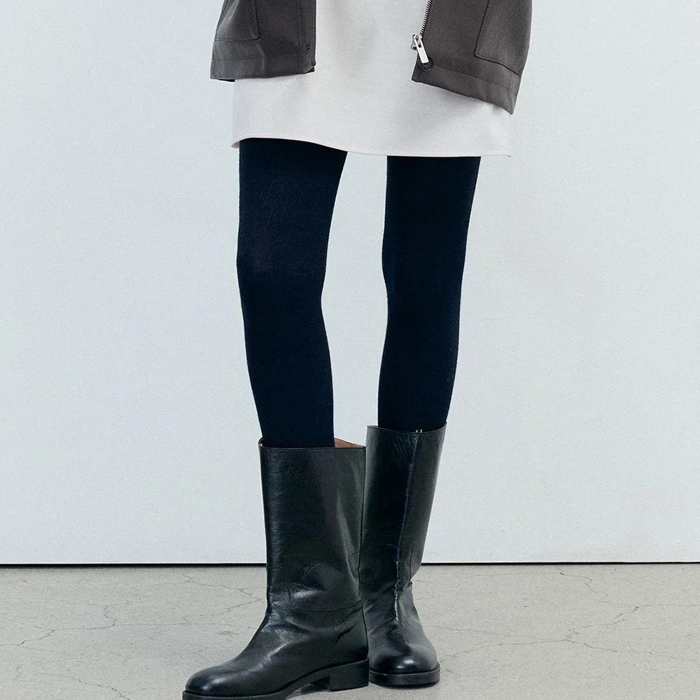 Classic Merino Wool Tights (Navy)