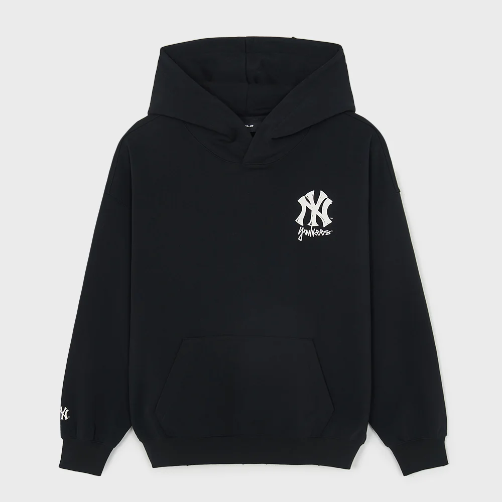 Emtrit 背板 字母 連帽衫 NY (Black)