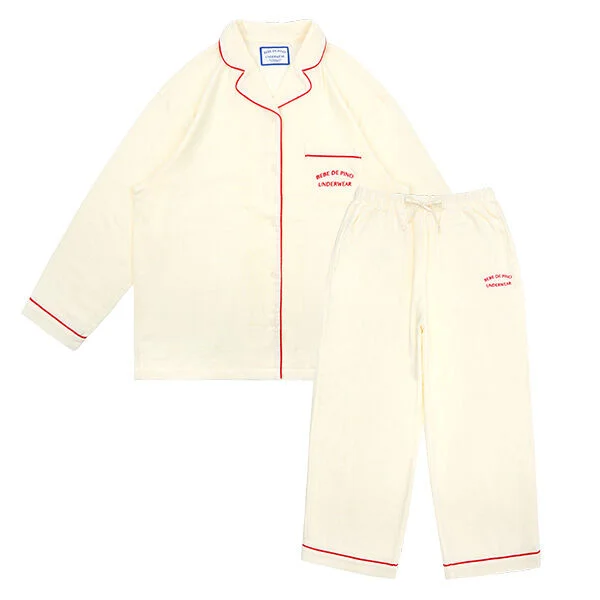 WOMEN Women's Ivory Logo Pajama Set_BU51UJ501