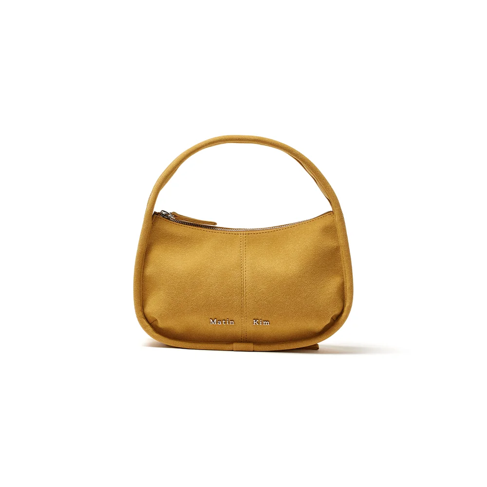 ZIP AROUND SUEDE MINI BAG IN MUSTARD
